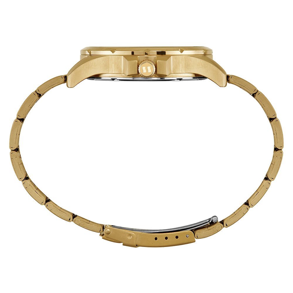 Kit Relógio Masculino Aço Clássico Dourado com Carteira Dourado 4