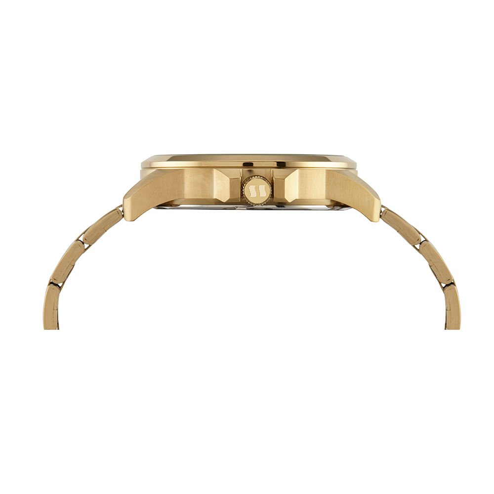 Kit Relógio Masculino Dourado Aço com Copo Térmico Dourado 3