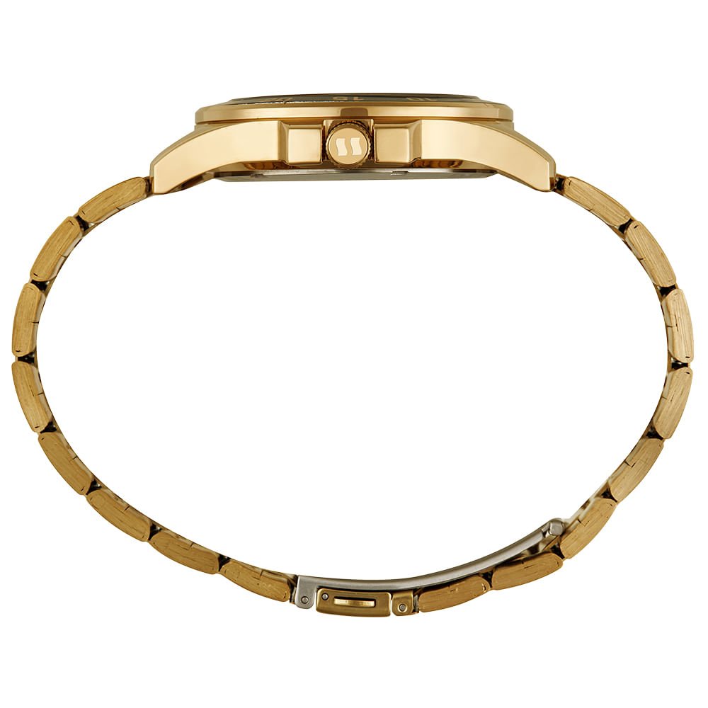 Relógio Masculino Mostrador Dourado Catraca de Alumínio Dourado 3