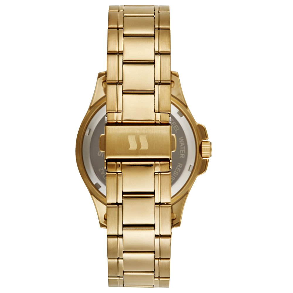 Relógio Masculino Mostrador Dourado Catraca de Alumínio Dourado 4