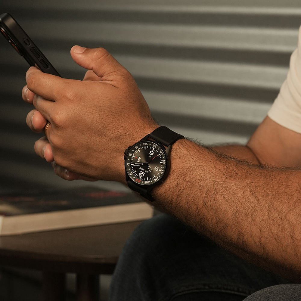 Relógio Masculino Preto Calendário Pulseira de Silicone Preto 2