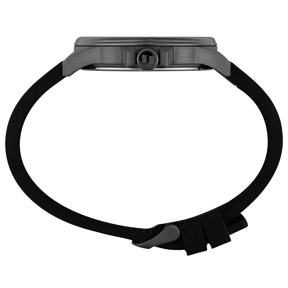 Relógio Masculino Preto Calendário Pulseira de Silicone Preto 3