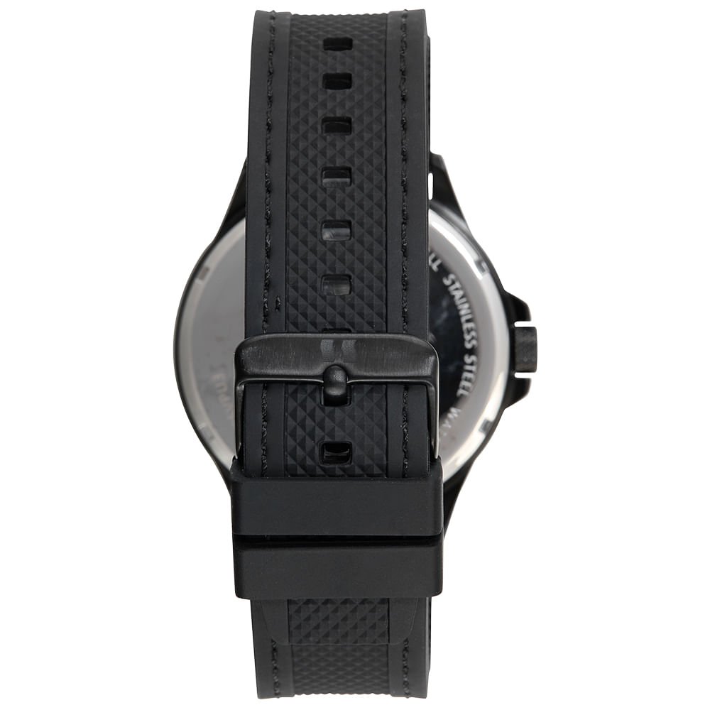 Relógio Masculino Preto Calendário Pulseira de Silicone Preto 4