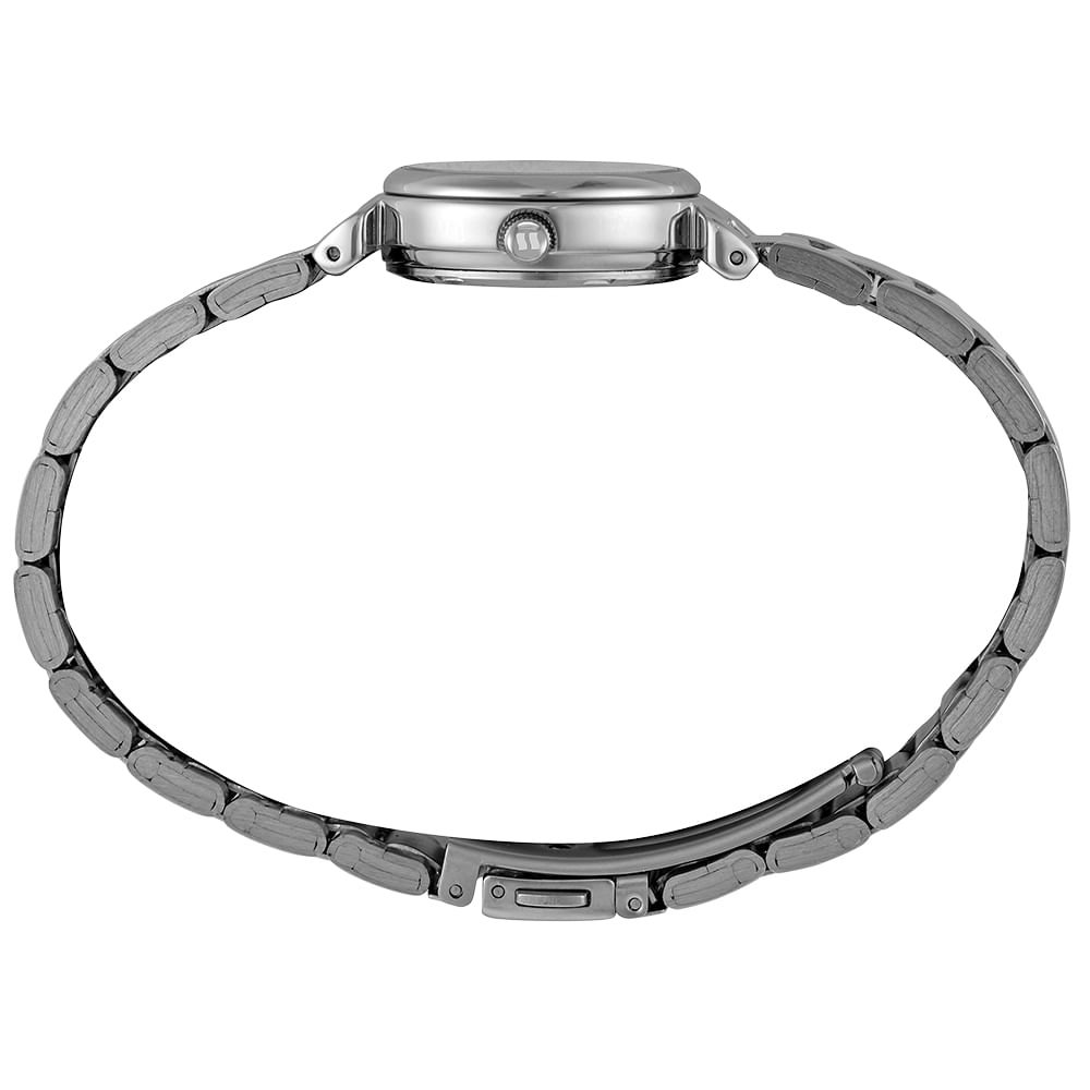 Relógio Feminino Aço Cristais Prata Prata 4