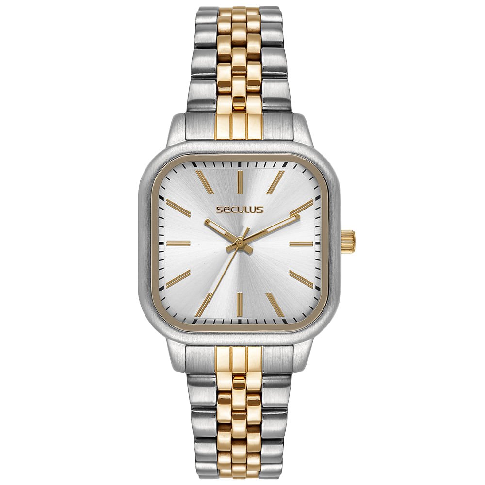 Relógio Feminino Quadrado Bicolor Minimalista