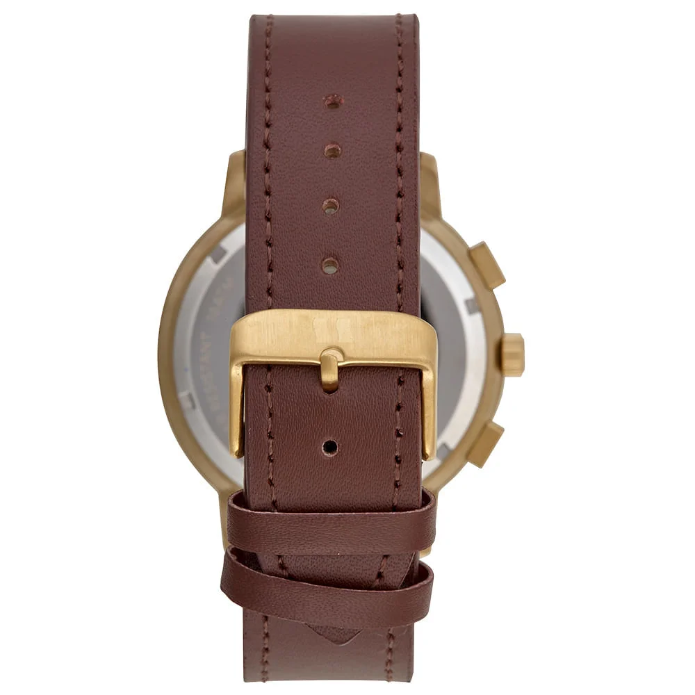 Relógio Masculino Dourado Mostrador Azul Cronógrafo Dourado 5