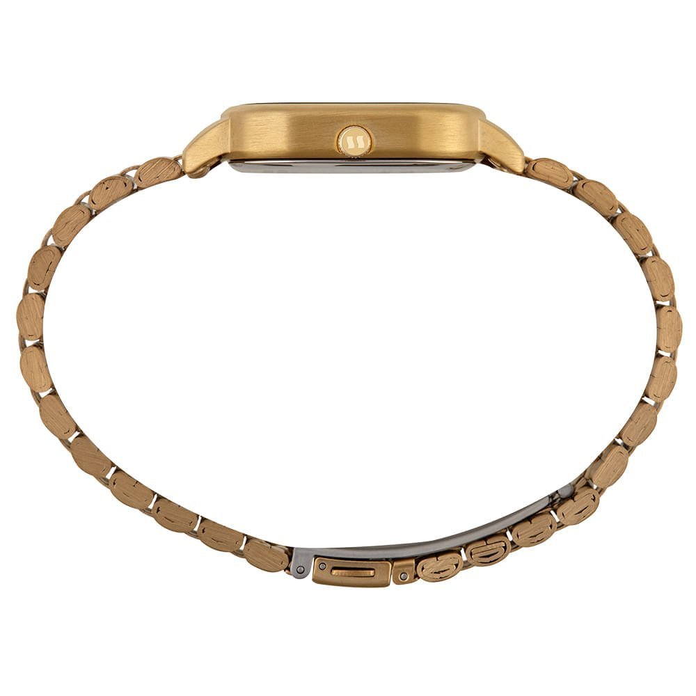 Relógio Feminino Quadrado Dourado Minimalista Dourado 3