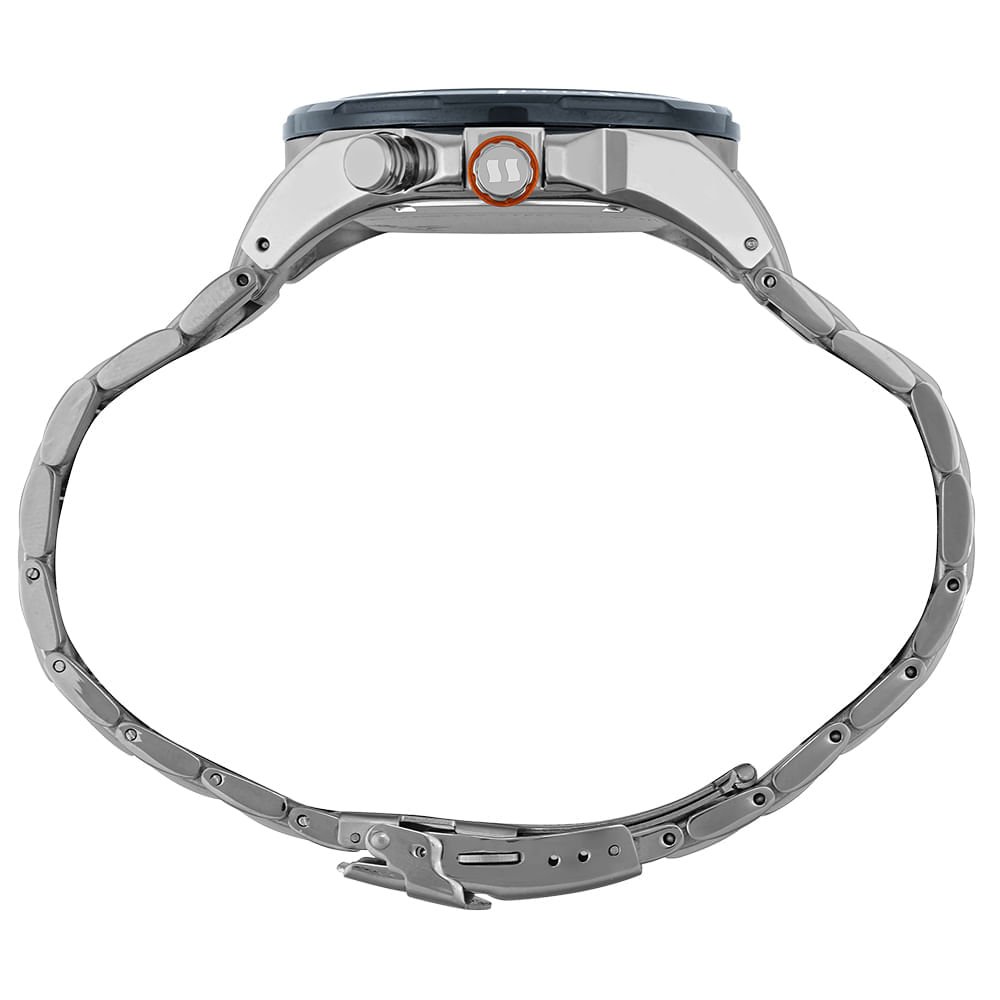 Relógio Masculino Aço Prata Cronógrafo Solar Prata 3