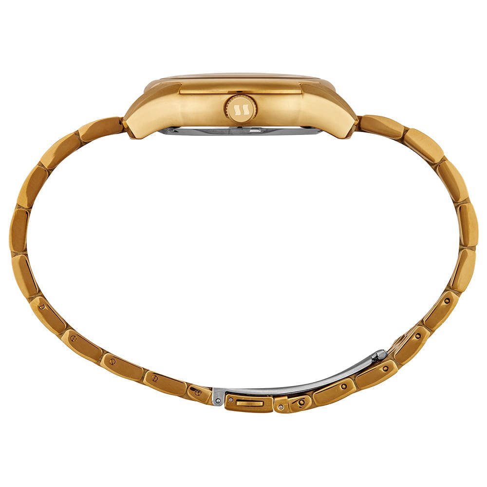 Relógio Masculino Automático Mostrador Skeleton Dourado Dourado 4