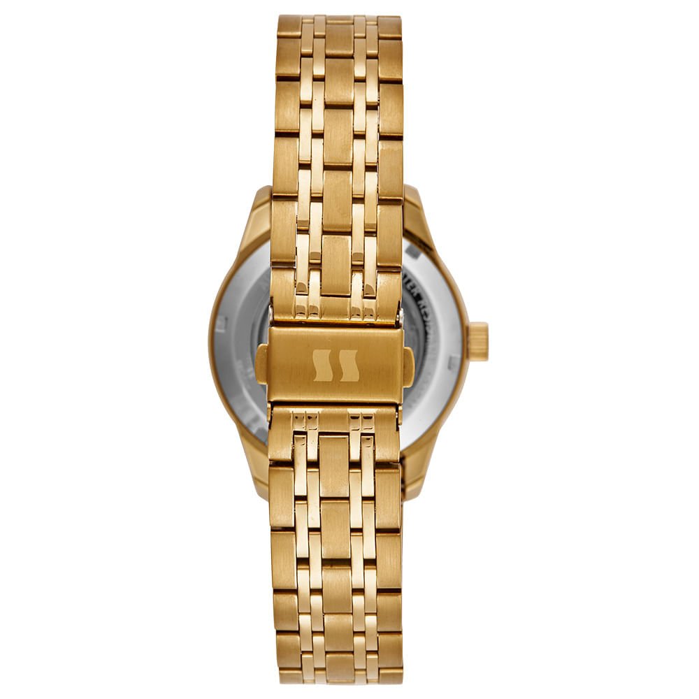 Relógio Masculino Automático Mostrador Skeleton Dourado Dourado 5