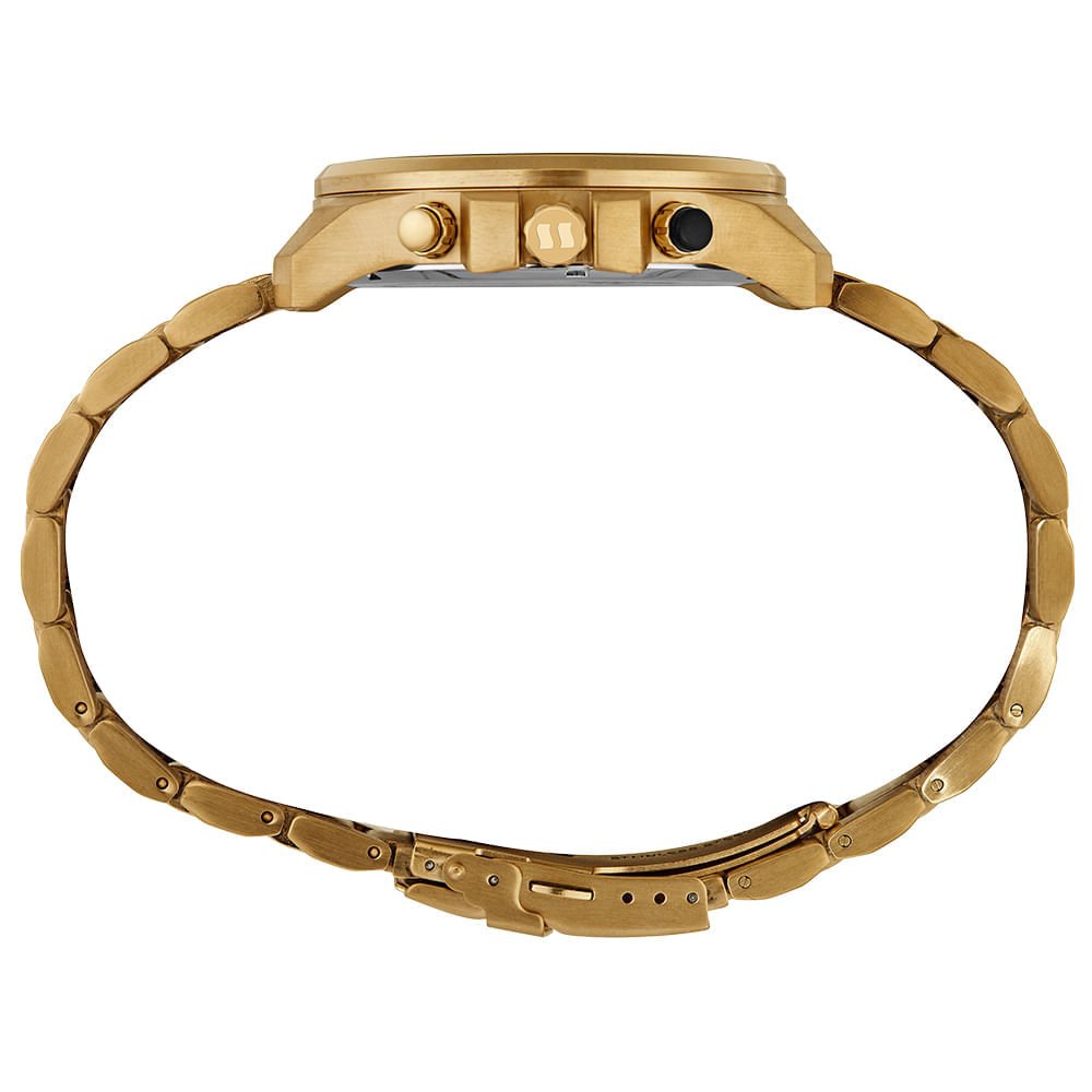 Relógio Masculino Aço Dourado Cronógrafo Dourado 2