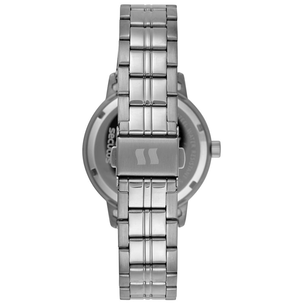 Relógio Feminino Aço Prata Mostrador Madre Pérola Prata 3