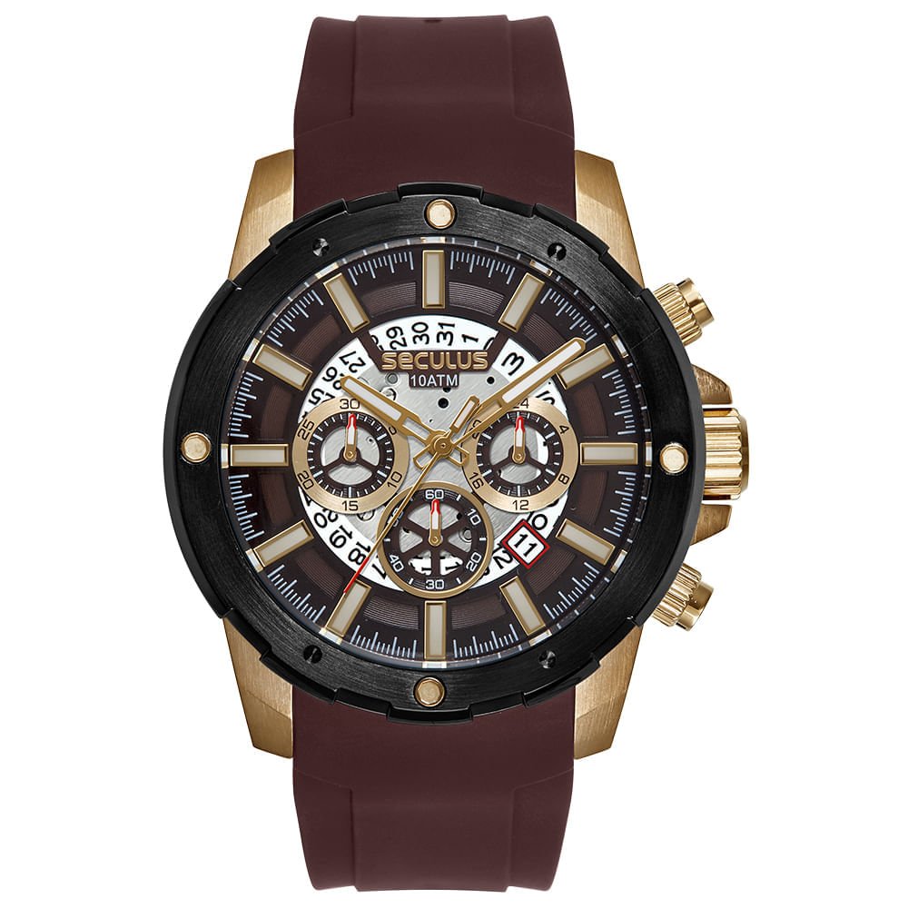 Reógio Masculino Aço Cronógrafo com Calendário