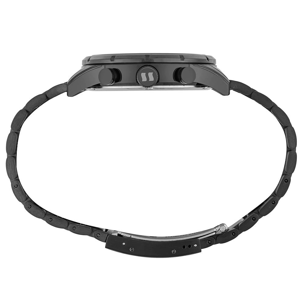 Relógio Masculino Cinza Cronógrafo Mostrador Vermelho Cinza 3