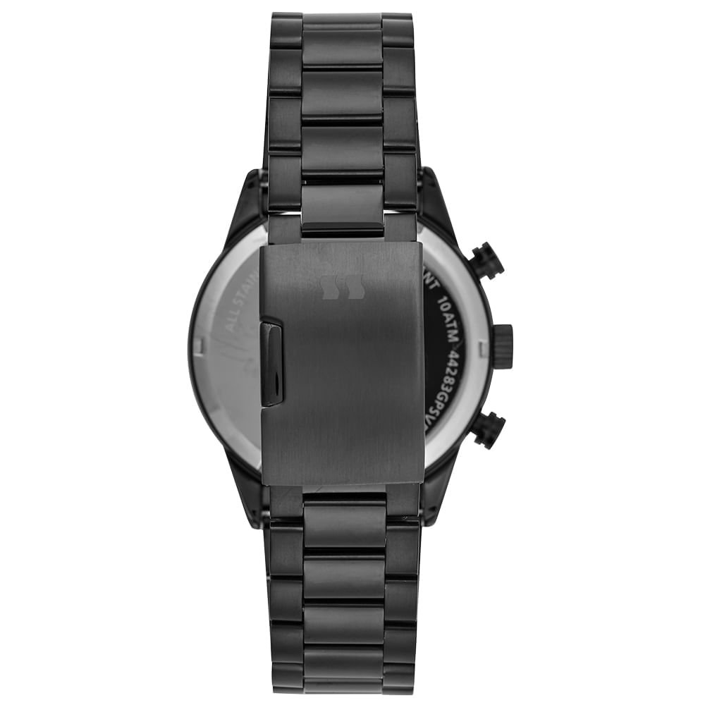 Relógio Masculino Cinza Cronógrafo Mostrador Vermelho Cinza 4