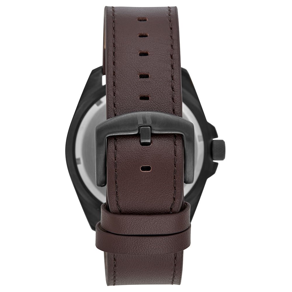 Relógio Masculino Aço Estilo Country Pulseira em Couro Marrom 4