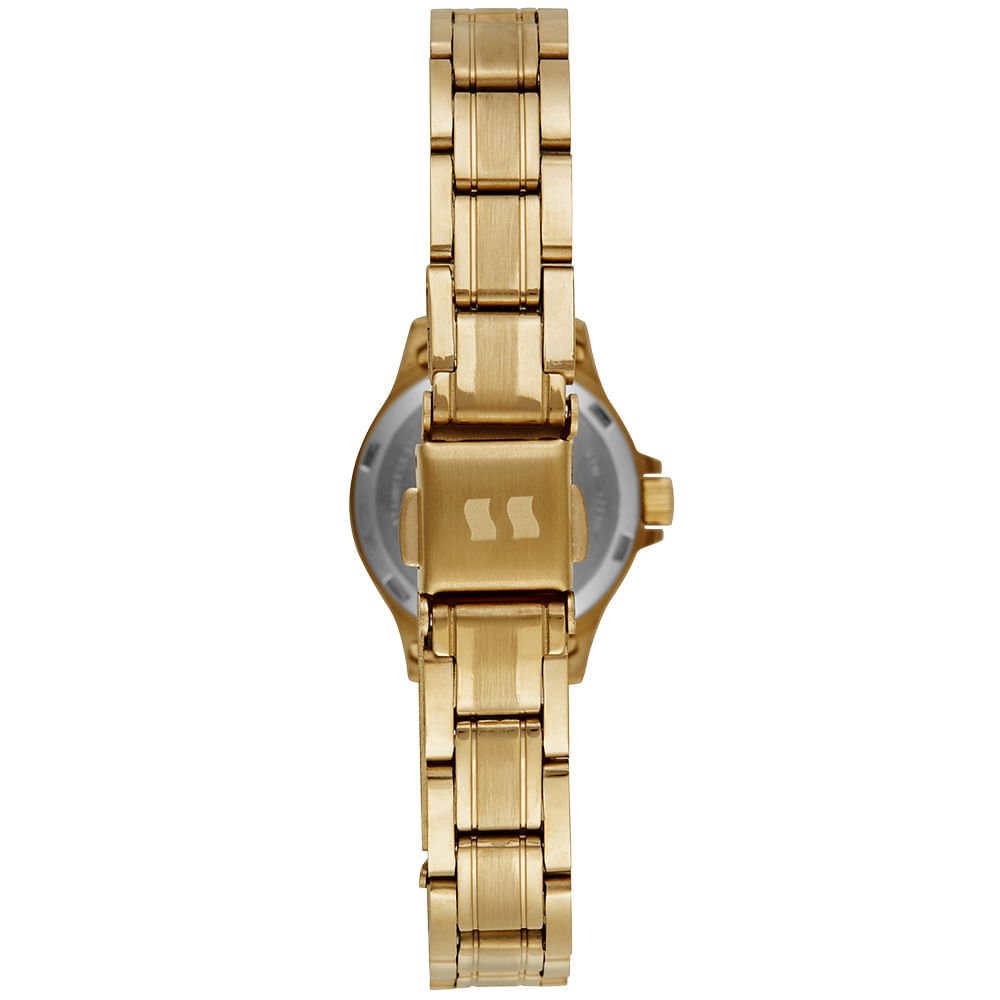 Relógio Feminino Aço Dourado com Marcações em Cristais Dourado 3