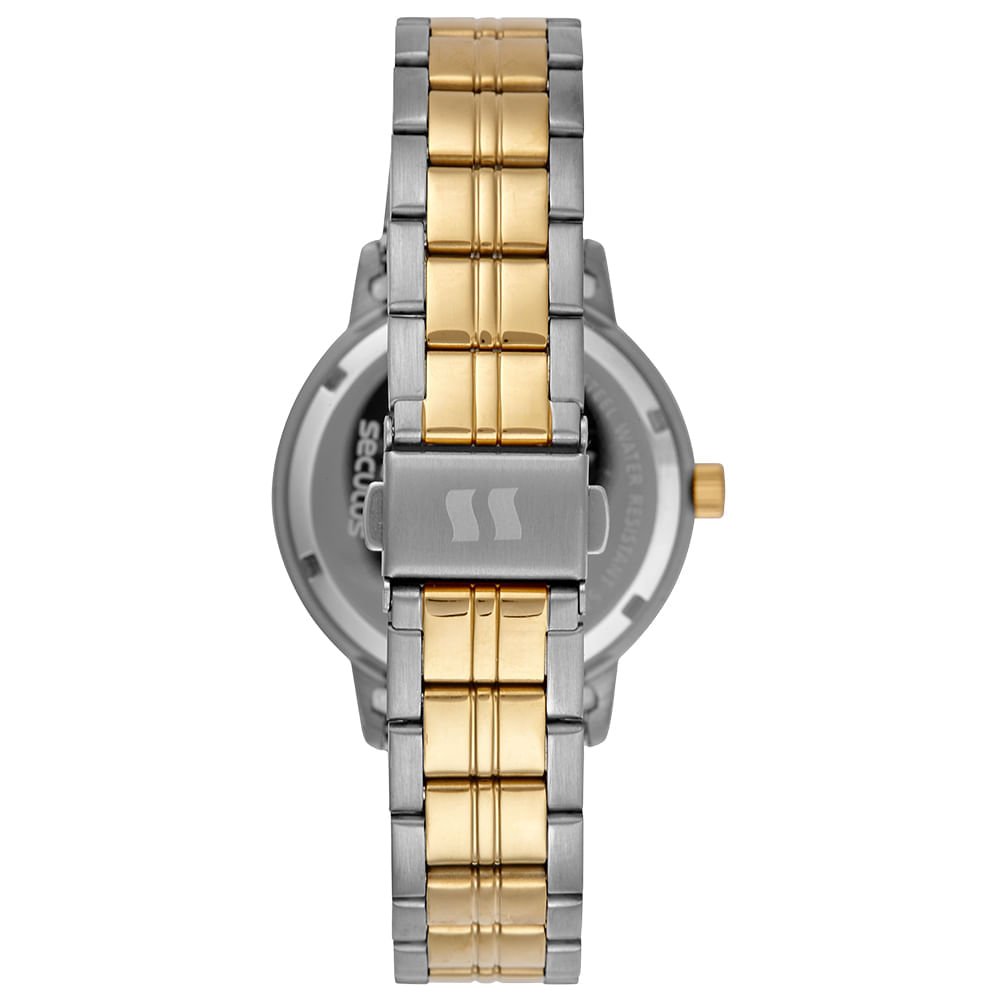 Relógio Feminino Aço Bicolor Mostrador Madre Pérola Multicores 3