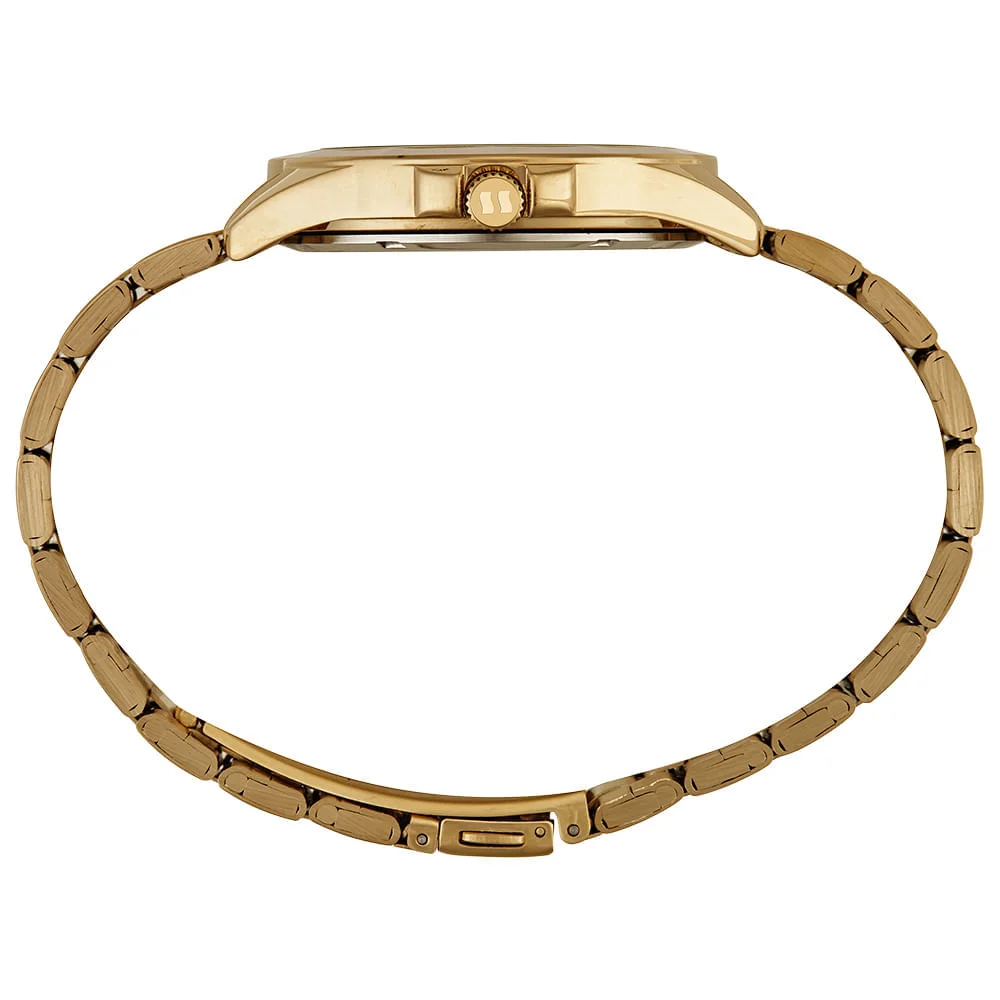 Relógio Feminino Catraca em Cerâmica Minimalista Dourado 3