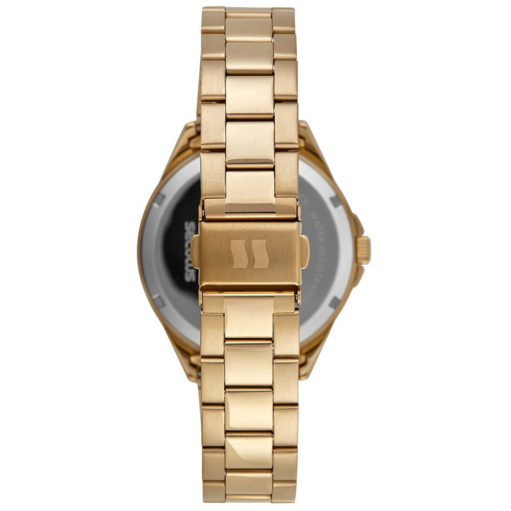 Relógio Feminino Catraca em Cerâmica Minimalista Dourado 4
