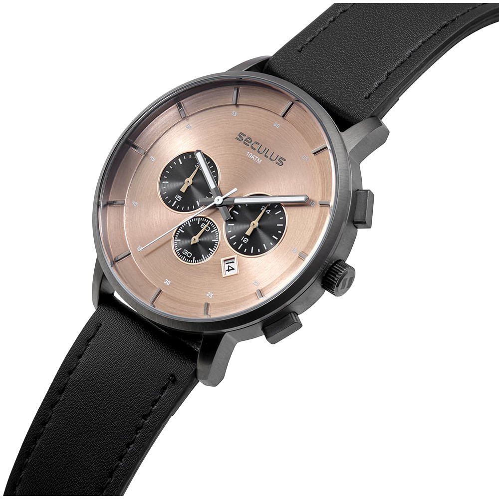 Relógio Masculino Prata em Aço Cronógrafo Minimalista Prata 2