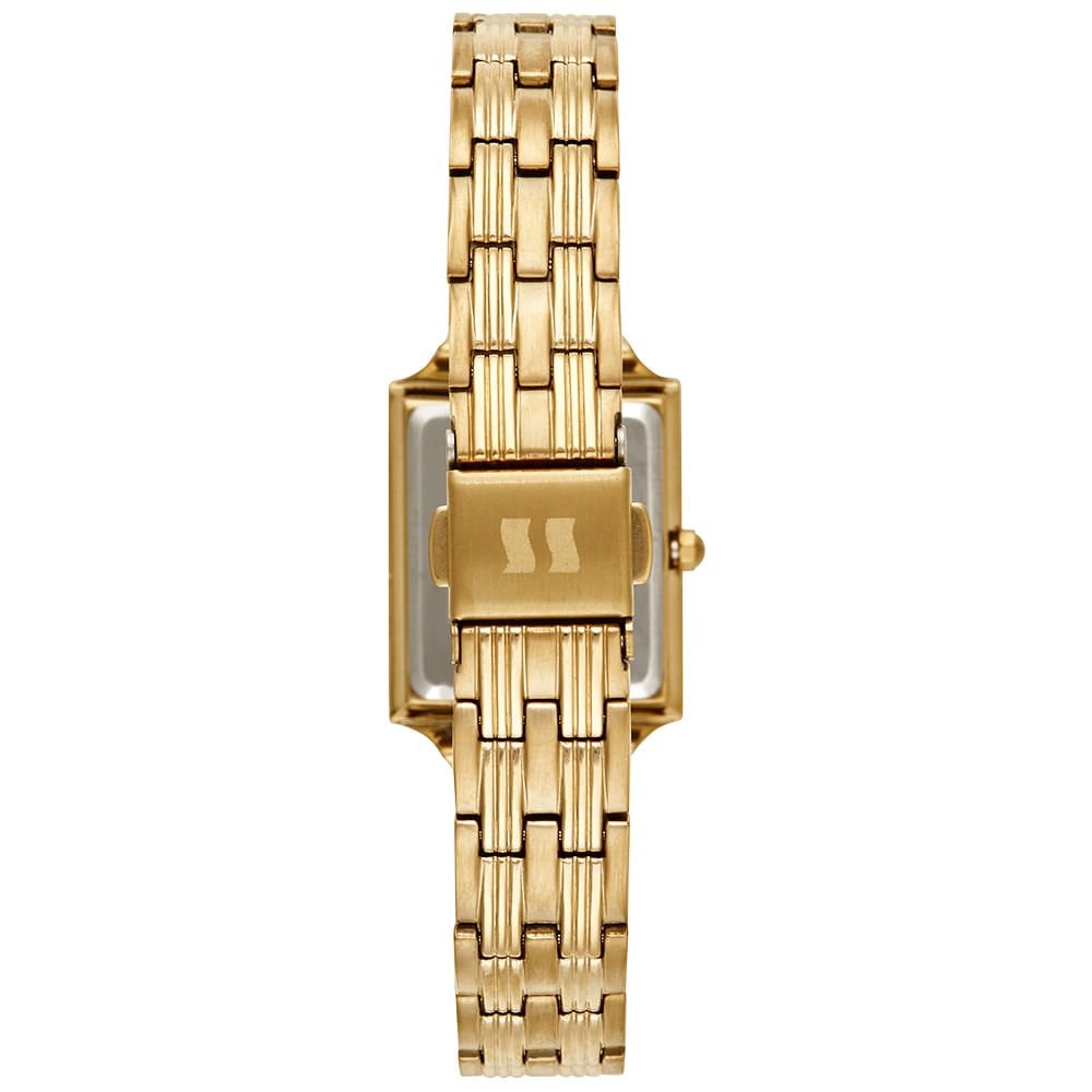 Relógio Feminino Dourado Quadrado em Cristais Dourado 4