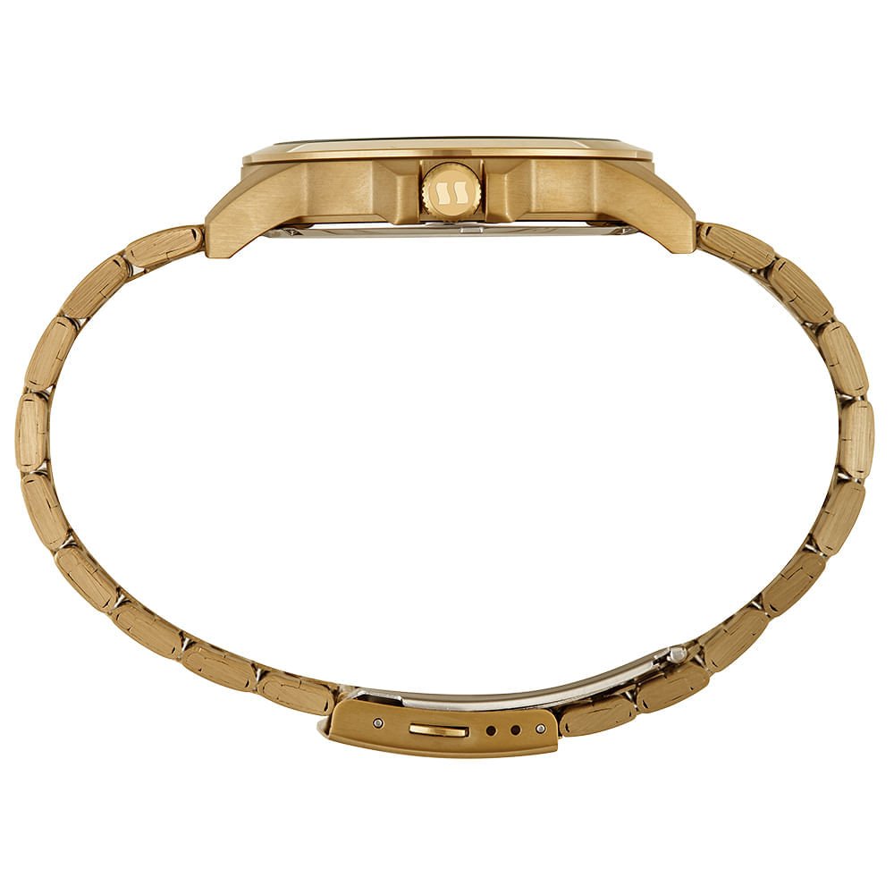 Relógio Masculino Dourado Aço Analógico Dourado 2