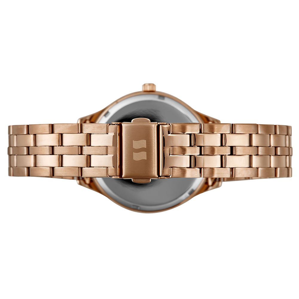 Kit Relógio Feminino Cristais Rosé com Pulseira Berloques Rosa 4