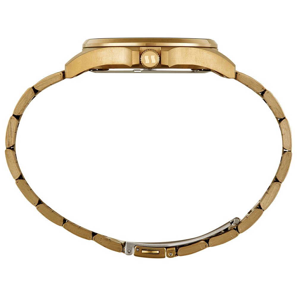 Relógio Masculino Dourado Aço com Marcações Dourado 2