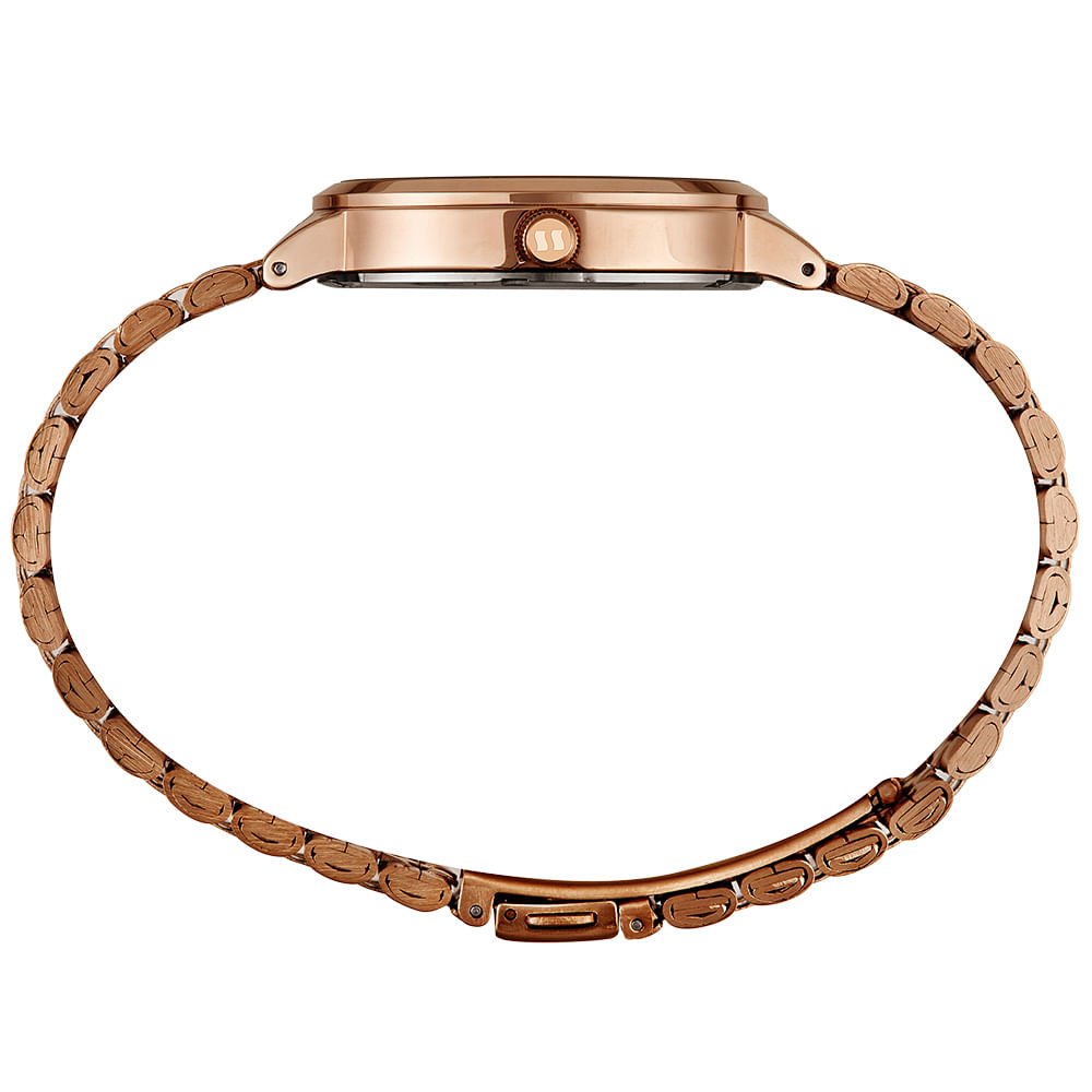 Kit Relógio Feminino Cristais Rosé Com Colar e Brincos Rosa 4