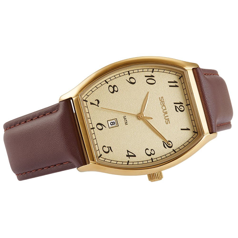 Relógio Masculino Analógico Mostrador Dourado Dourado 2