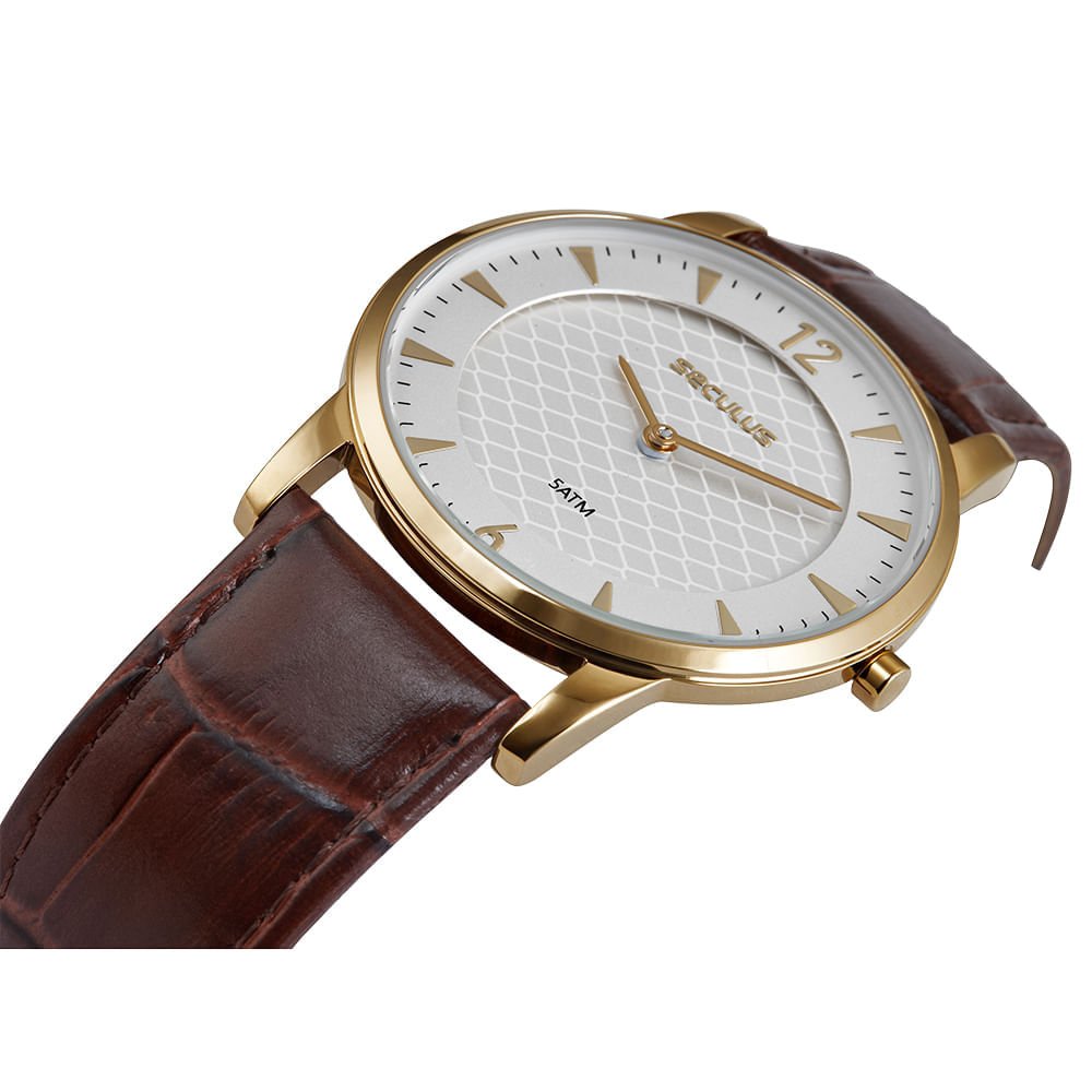 Relógio Masculino Analógico Minimalista Dourado Dourado 2