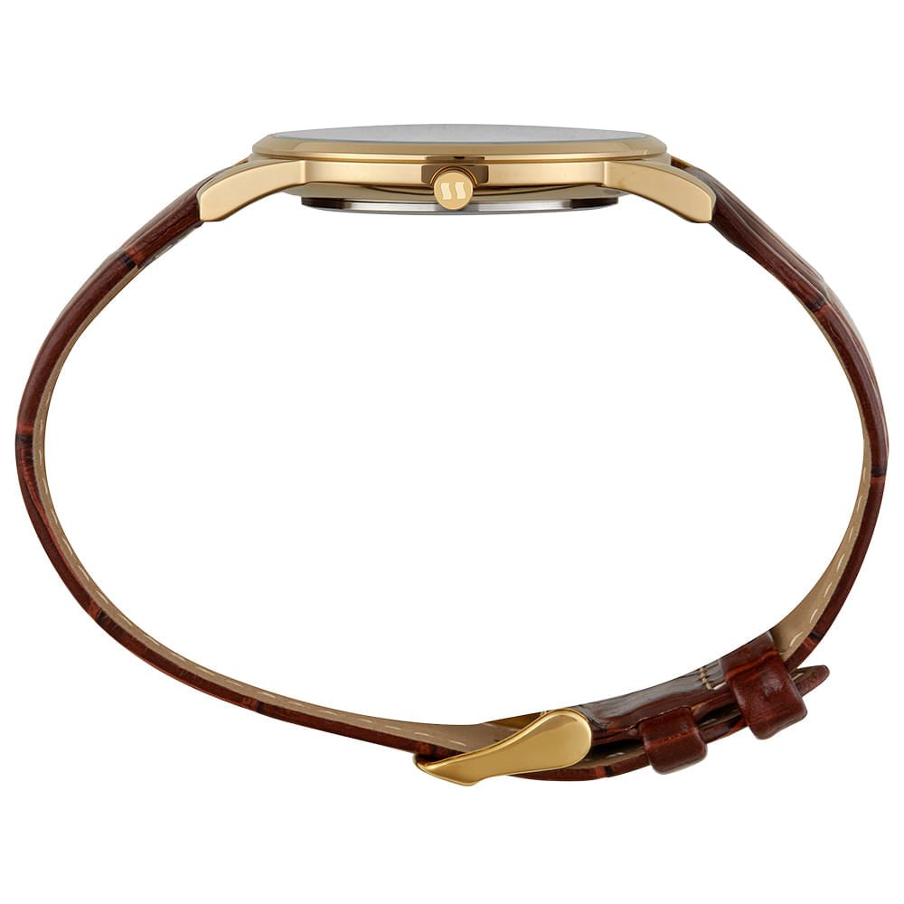 Relógio Masculino Analógico Minimalista Dourado Dourado 3