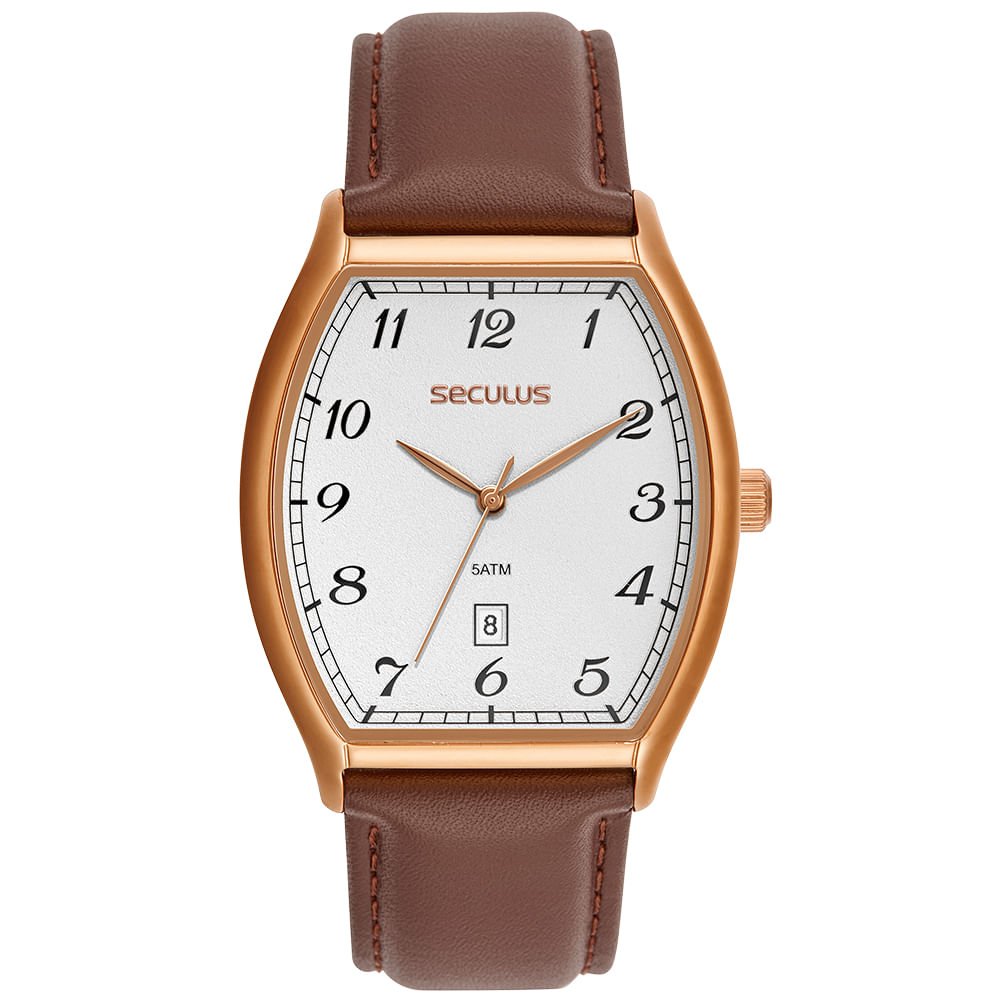 Relógio Masculino Analógico Rose Mostrador Prata