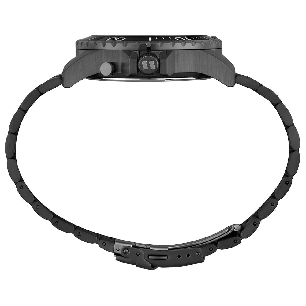 Relógio Masculino Aço Cinza Movimento Sorriso Cinza 3