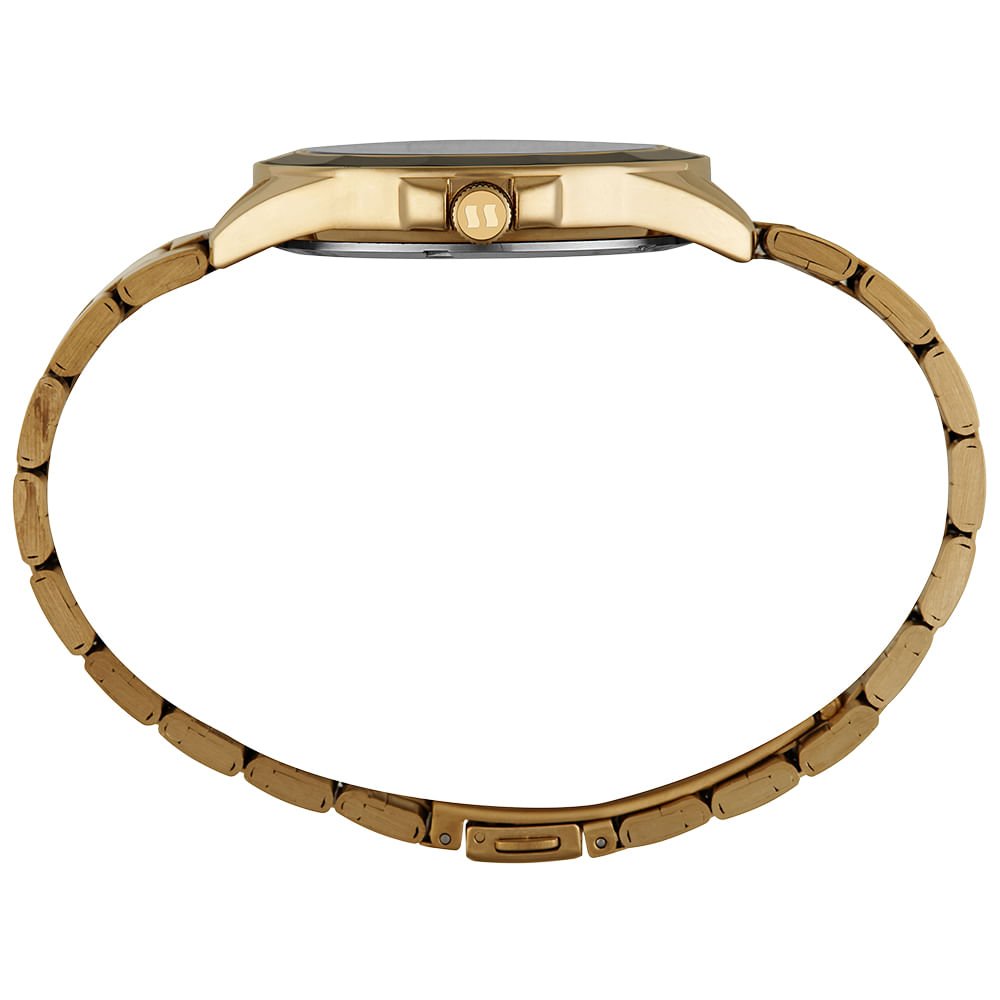 Relógio Feminino Analógico Dourado Aço em Ceramica Dourado 3