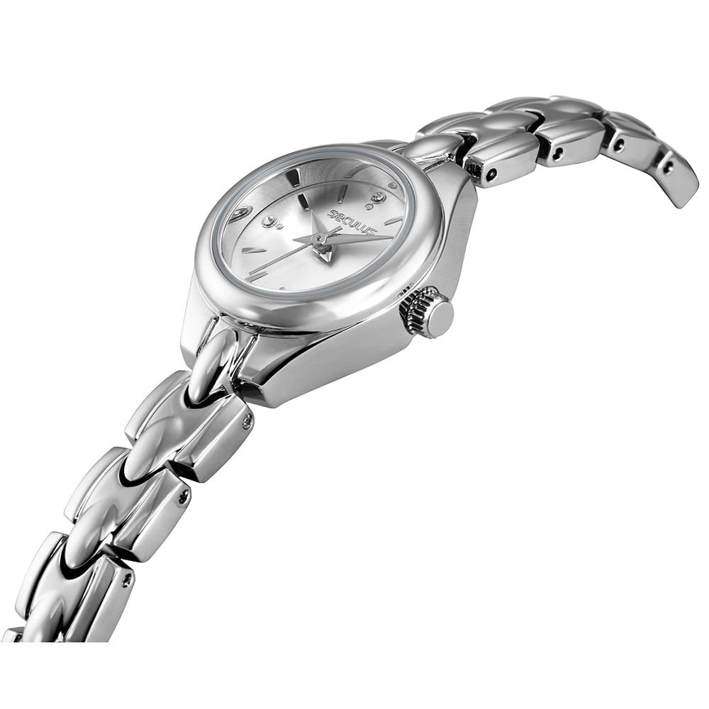 Relógio Feminino Analógico Moderno Prata Prata 2