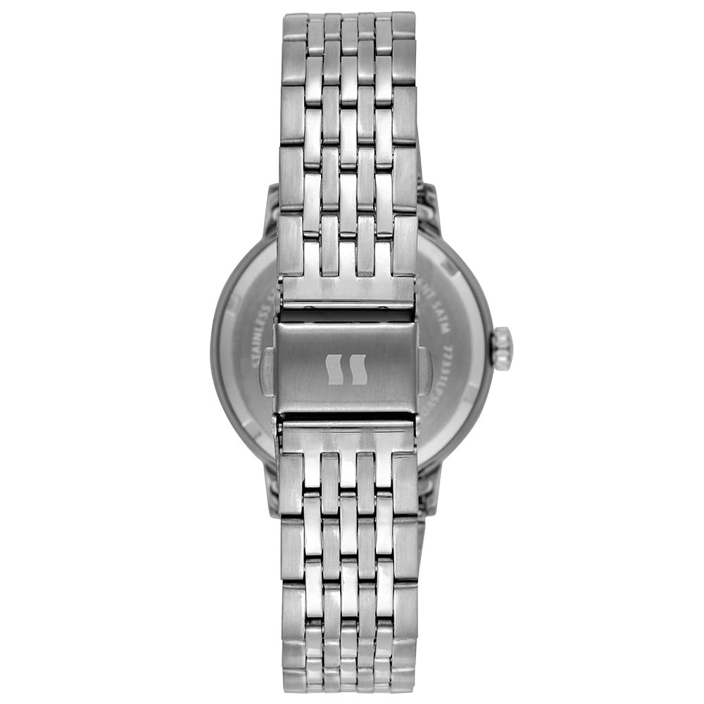 Relógio Feminino Analógico Cristais Mostrador Azul Azul 3