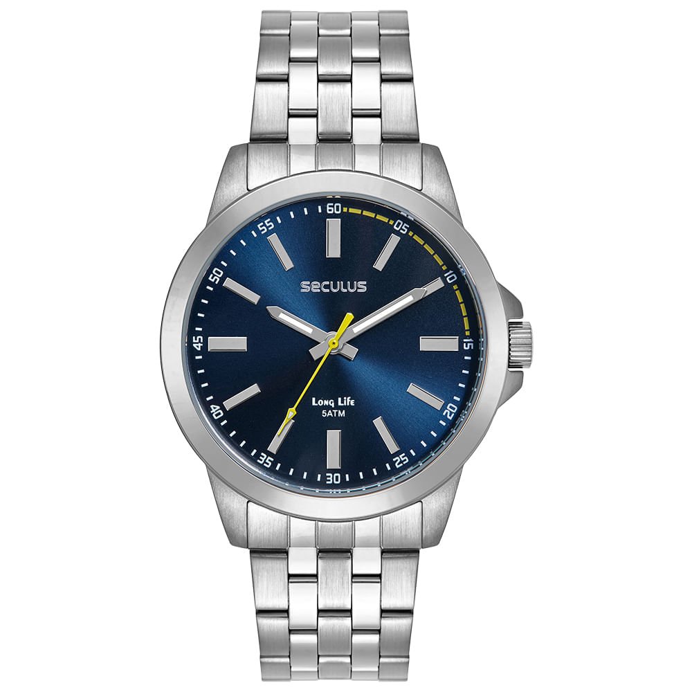 Relógio Masculino Analógico Mostrador Azul