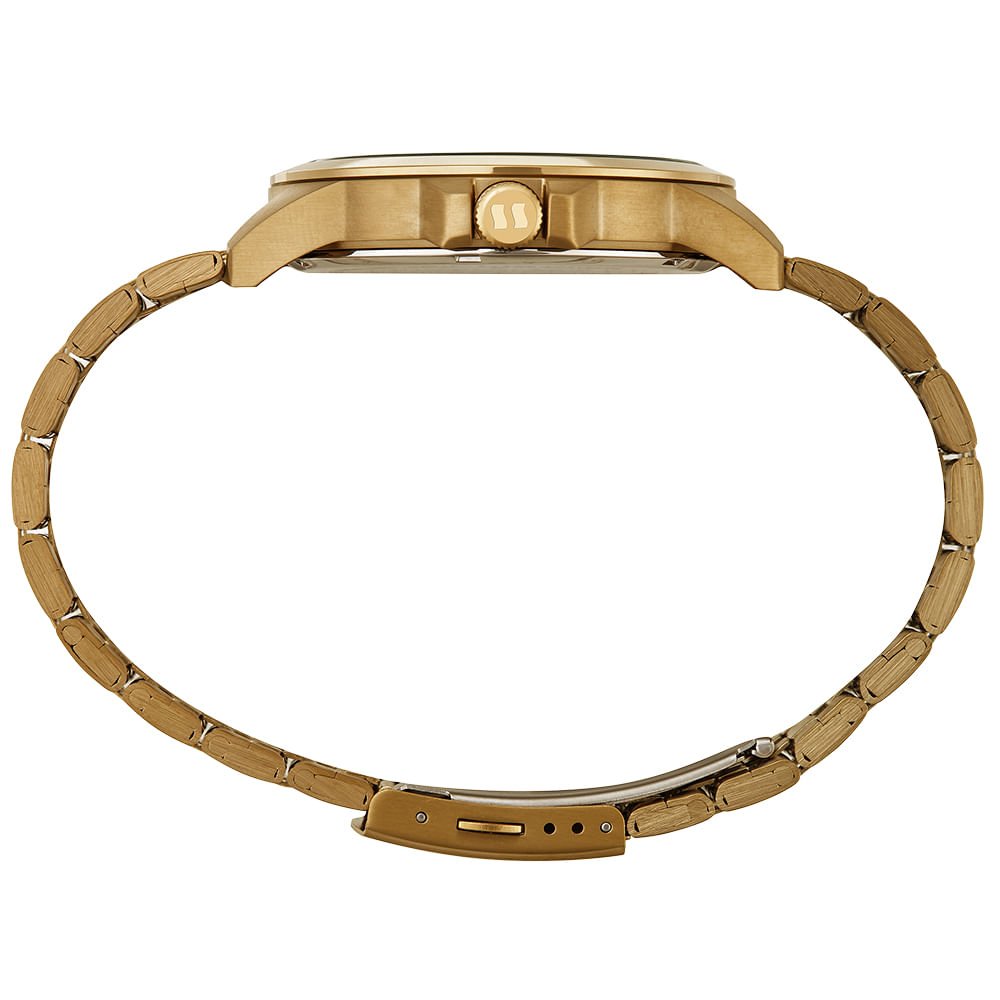 Relógio Masculino Dourado Analógico Preto Dourado 2