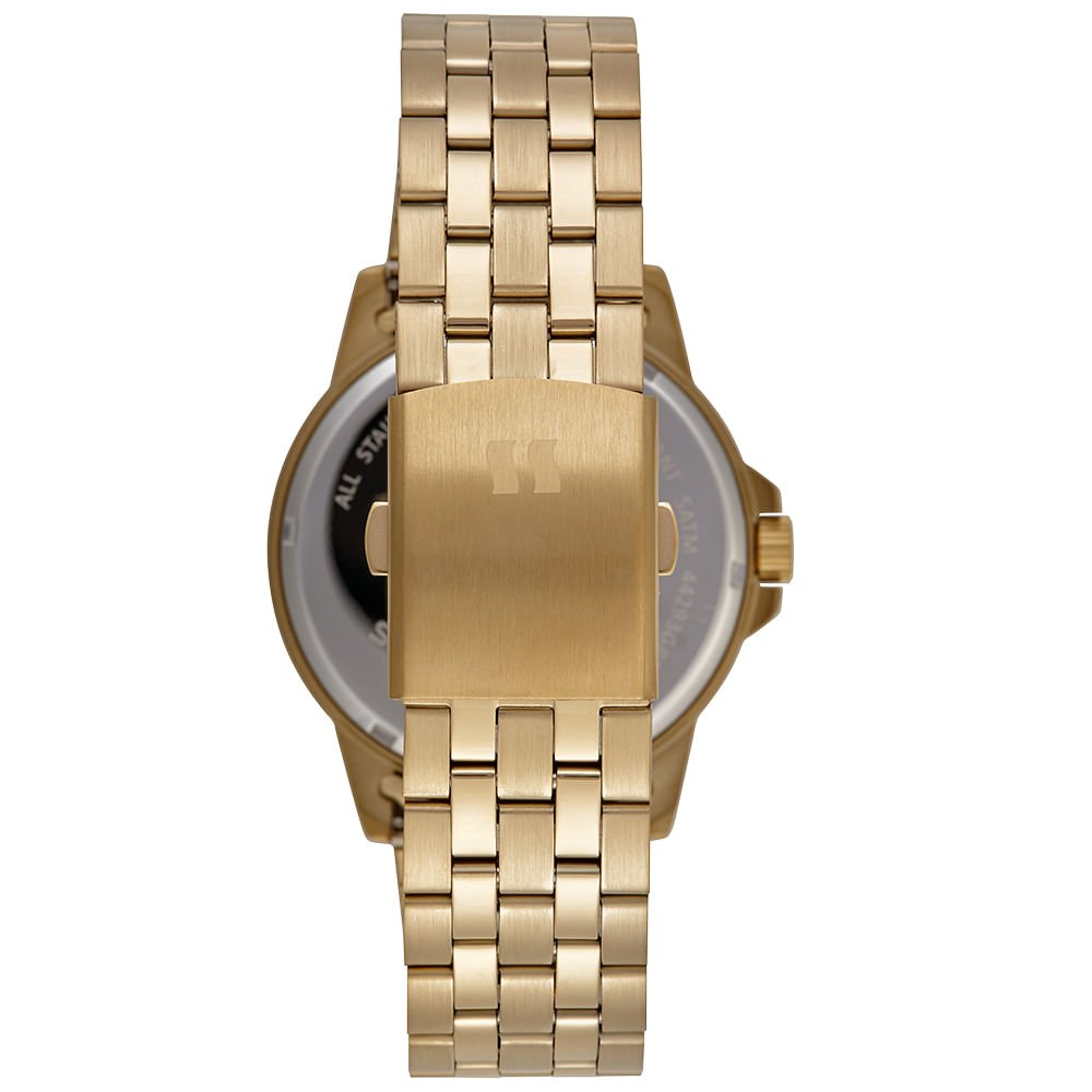 Relógio Masculino Dourado Analógico Preto Dourado 3