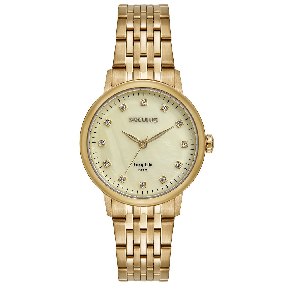 Relógio Feminino Analógico Clássico Sofisticado Dourado