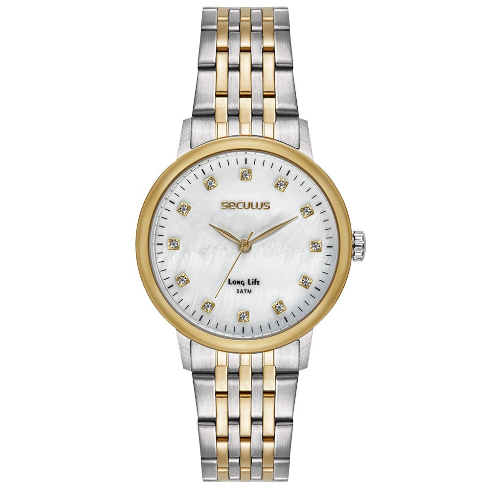 Relógio Feminino Analógico Bicolor Madreperola