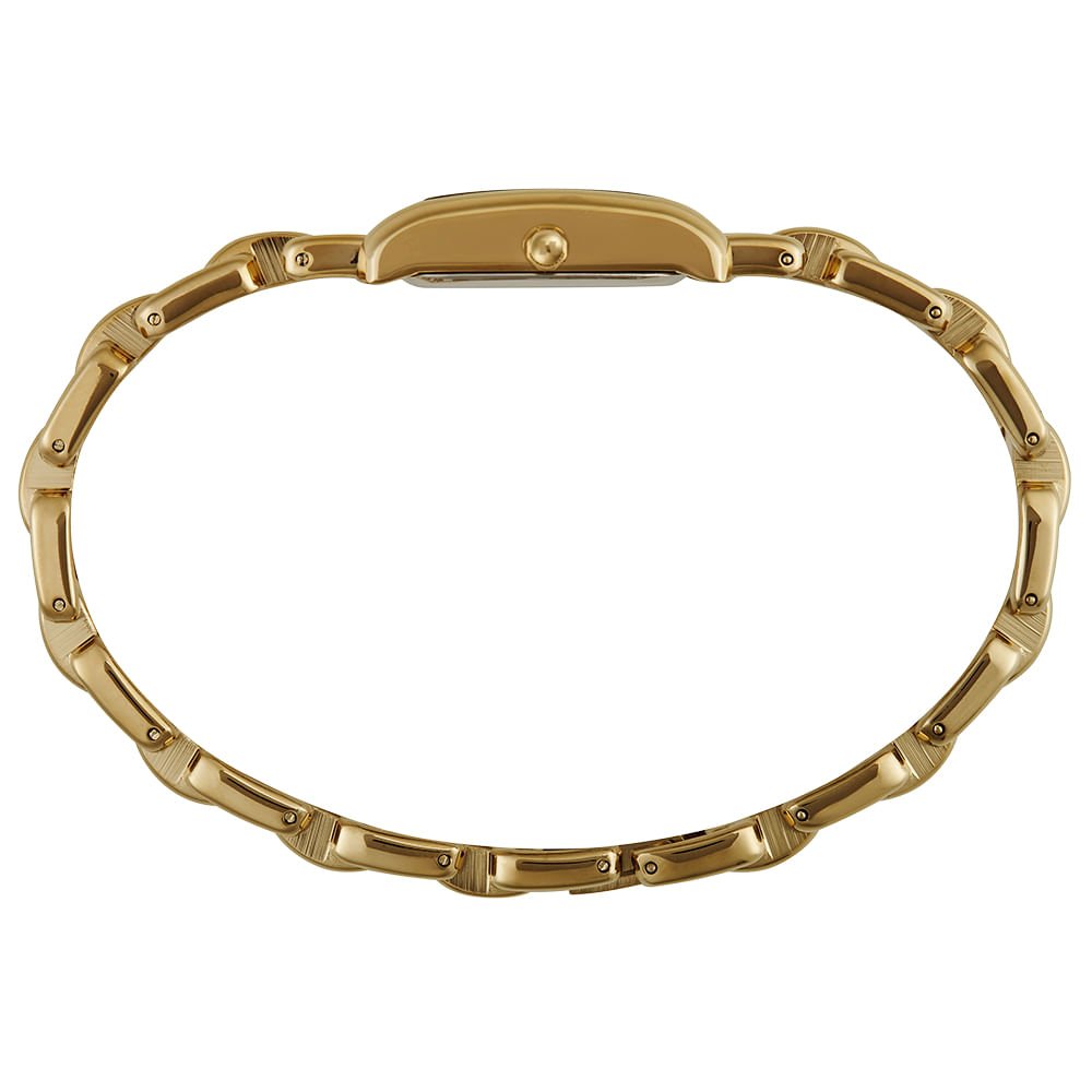 Relógio Feminino Analógico Quadrado Dourado em Cristais Dourado 2