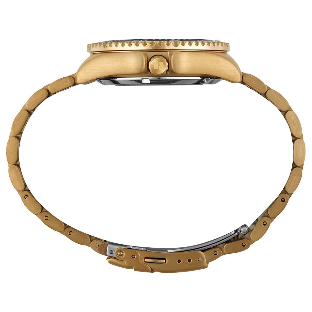 Relógio Masculino Automático Dourado Mostrador Verde Dourado 4