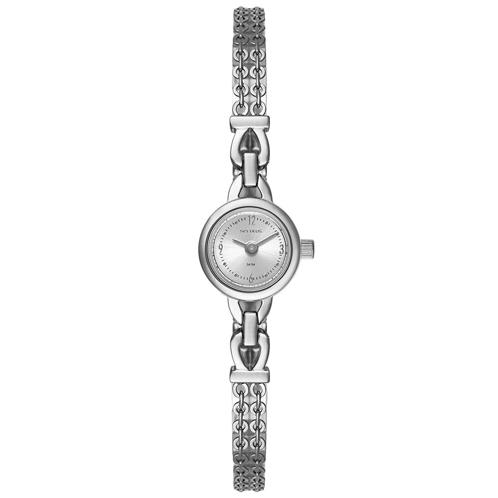 Relógio Feminino Prata Caixa Micro Corrente Delicada