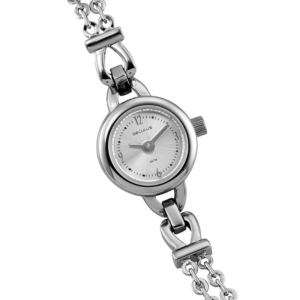 Relógio Feminino Prata Caixa Micro Corrente Delicada Prata 2