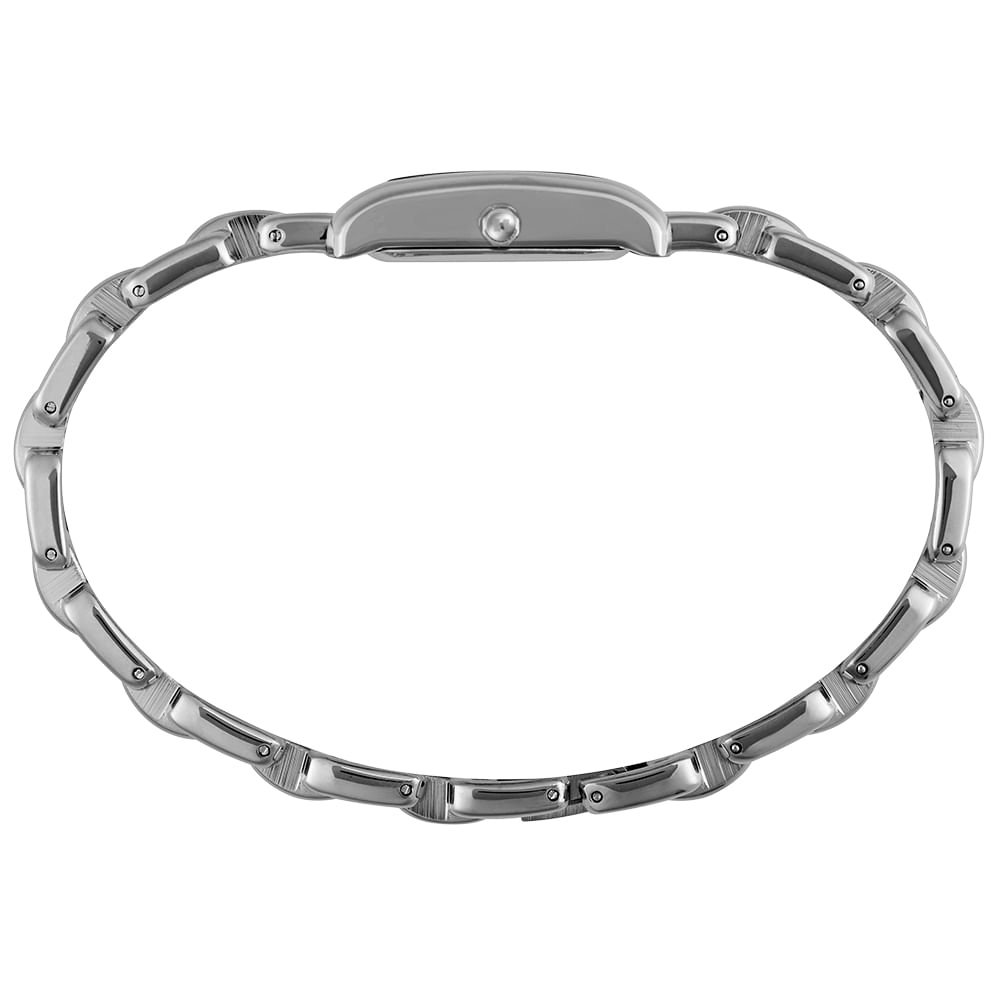 Relógio Feminino Analógico Quadrado Prata em Cristais Prata 2