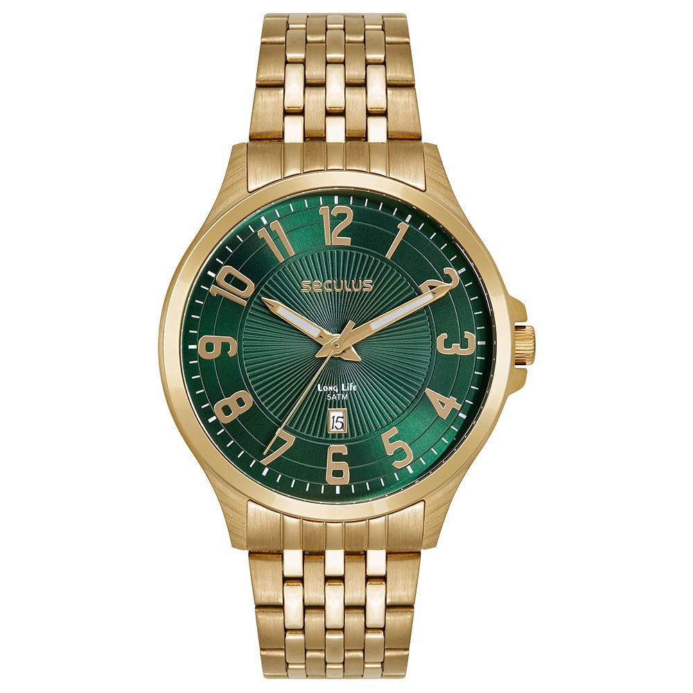 Relógio Masculino Analógico Elegante Dourado