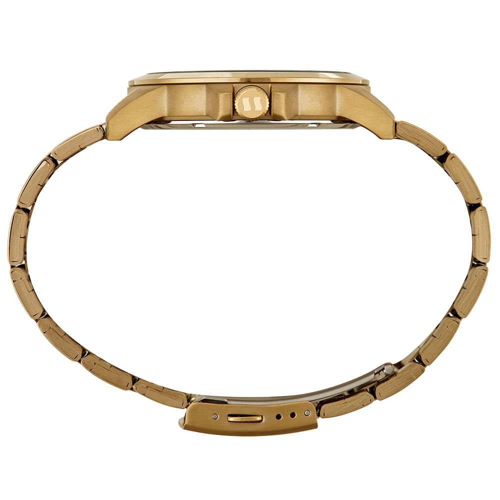 Relógio Masculino Analógico Clássico Todo em Aço Dourado Dourado 2